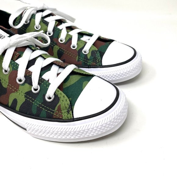 Converse Women's Size 670523F CTAS OX Green Camo Print Canvas Low Top Sneakers - Picture 3 of 7
